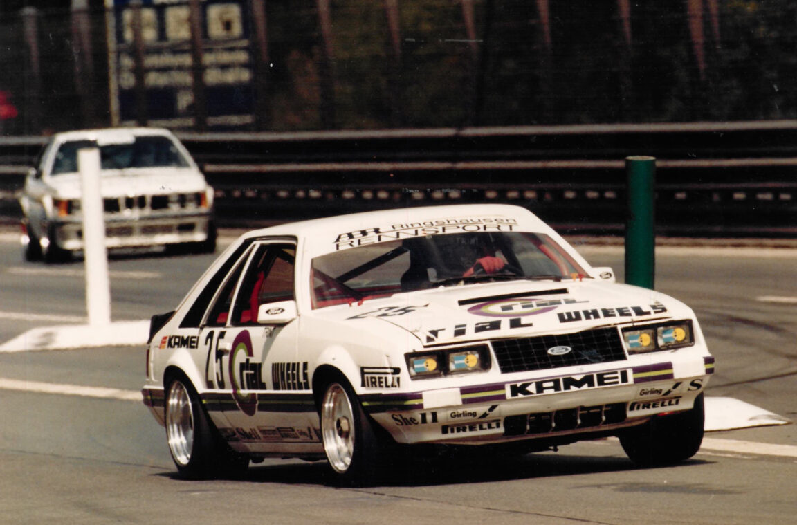 1984-Deutsche-Produktionswagen-Meisterschaft-Berlin-Avus-Manfred-Trint-Ringshausen-Ford-Mustang-GT-Gruppe-A