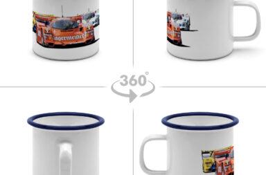 #GoGetTheCup - Vintage - Outdoor - Rennstreckentasse - Emaille - 300 ml - Motiv - Brun Porsche 962C 006BM - Diepholz - 1989