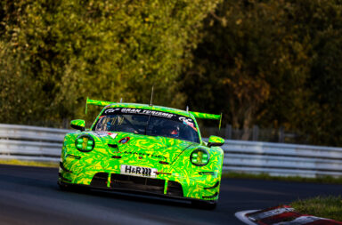 Testeinsatz in der Nürburgring Langstrecken-Serie NLS Neuer Porsche 911 GT3 R der Generation 992 fährt bei seinem ersten Rennen aufs Podium