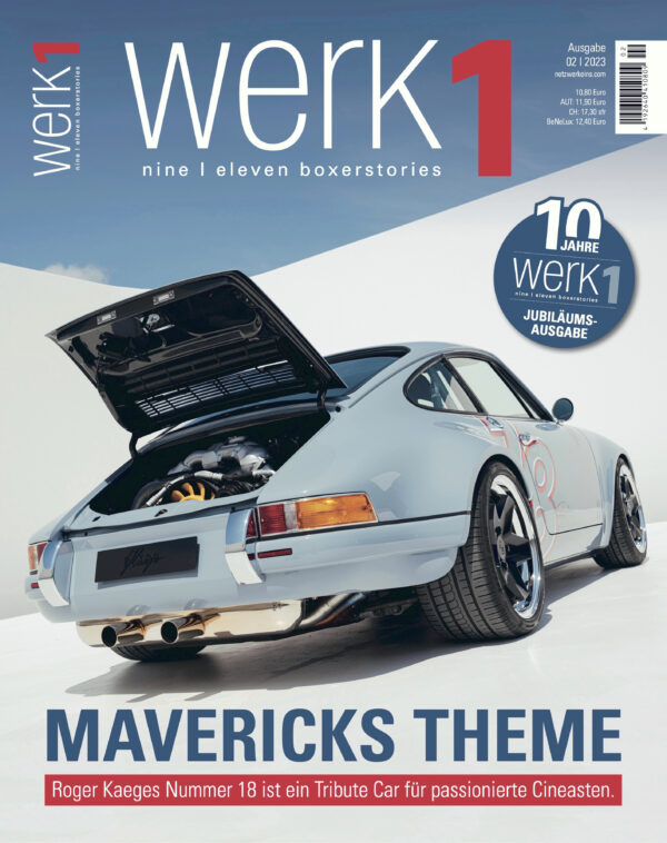 werk1-nine-eleven-boxerstories-jubilaeumsausgabe-02-2023-Kaege-Porsche-Retro-Top-Gun-Maverick-Titelseite