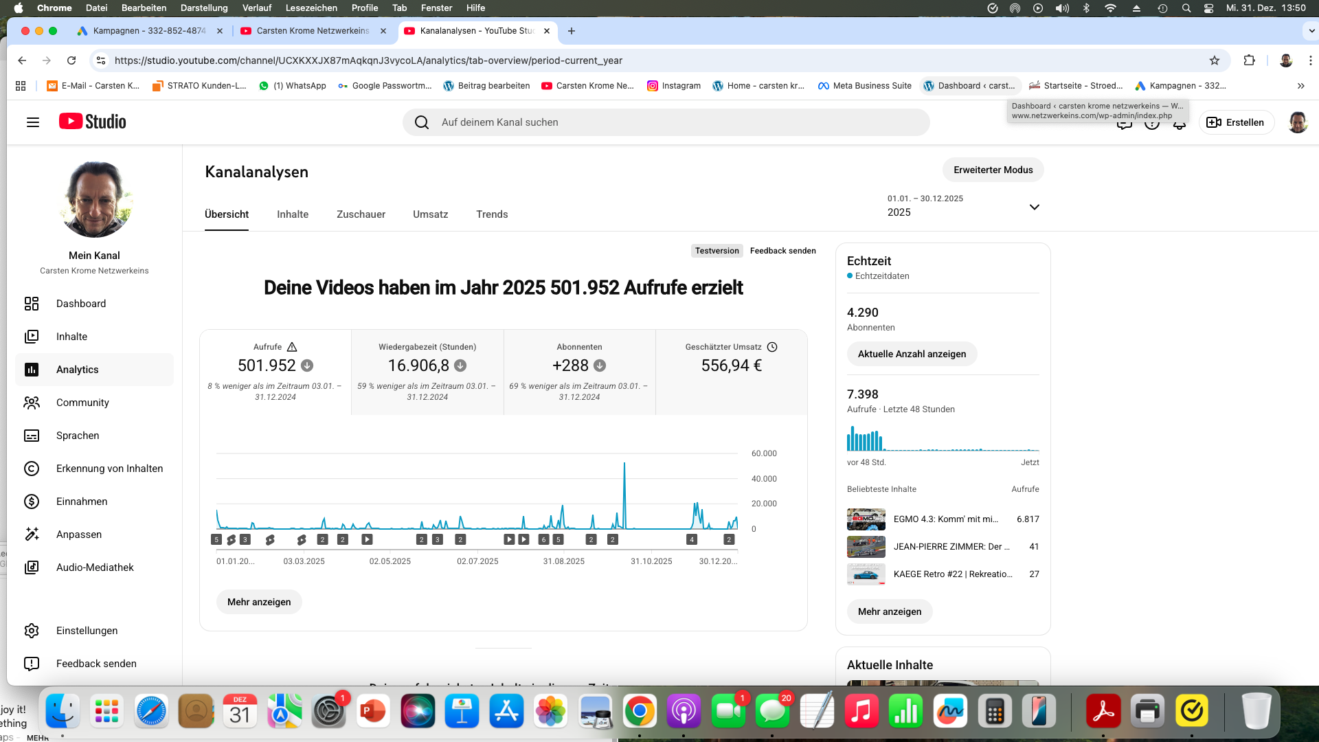 © Carsten Krome Netzwerkeins 1.537.710 Bewegtbild-Aufrufe innerhalb einer einzigen Saison: Die TOURENWAGEN LEGENDEN steigern das Vorjahresergebnis signifikant.